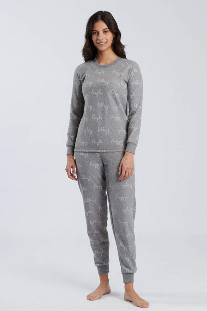 PIGIAMA DONNA GRIGIO 6509 3047 HAPPY PEOPLE